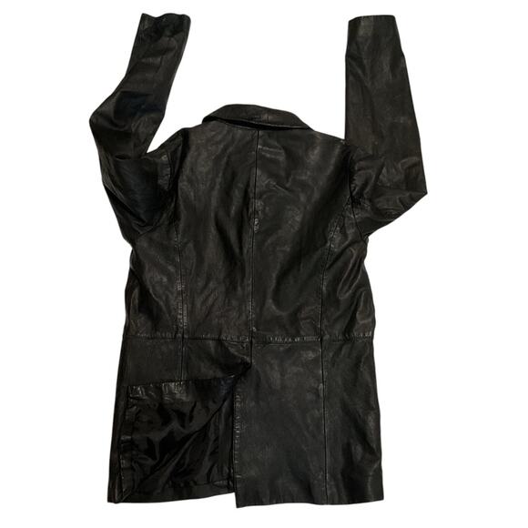 ASOS Black Real Leather Jacket Blazer Sz Small Men’s - Picture 3 of 5